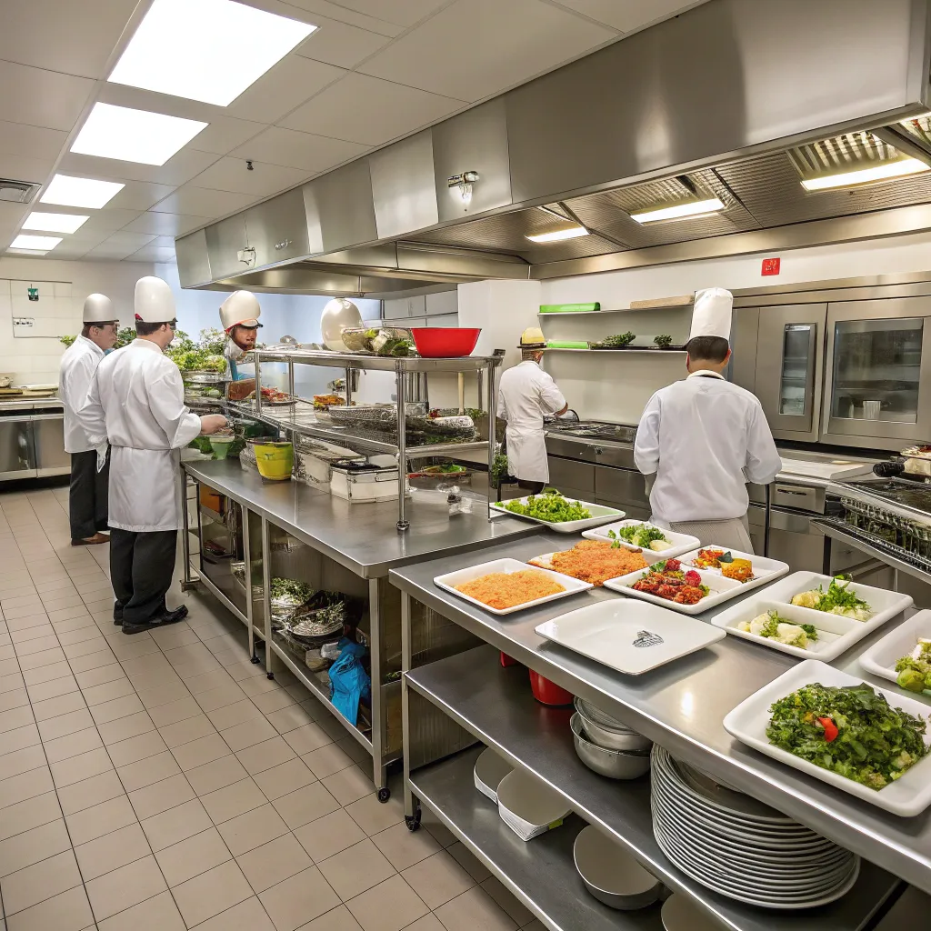 Culinary school kitchen